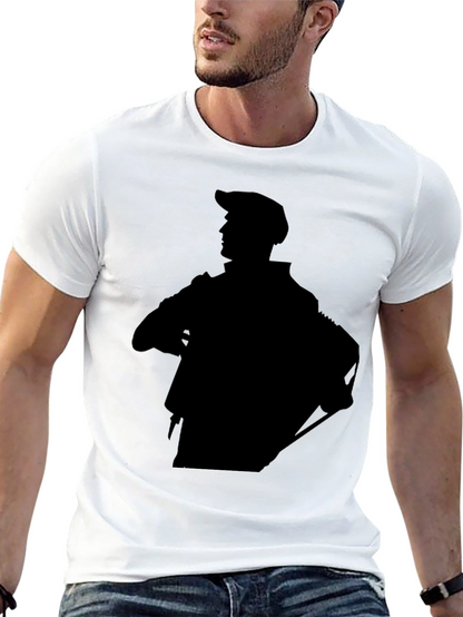 Stylish Black Graphic Tee - Silhouette Design
