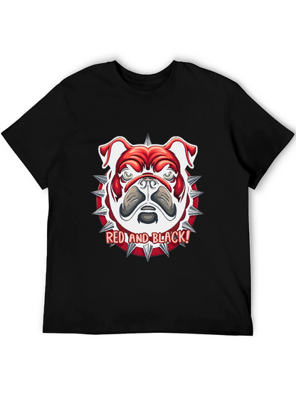 Red and Black Bulldog Graphic Tee