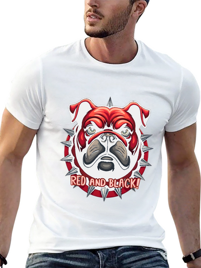 Red and Black Bulldog Graphic Tee