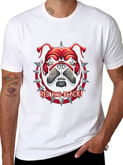 Red and Black Bulldog Graphic Tee
