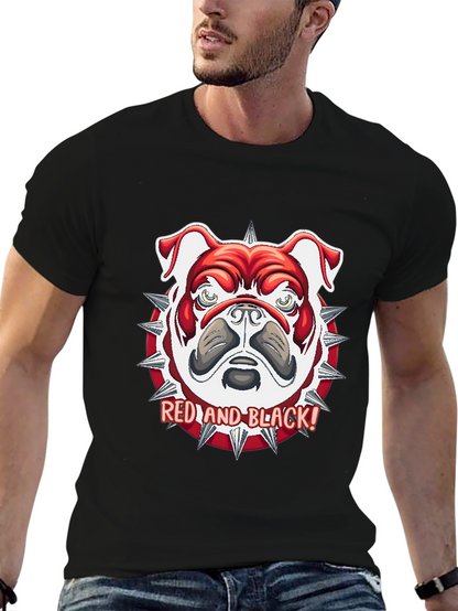 Red and Black Bulldog Graphic Tee