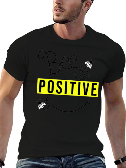 Bee Positive Graphic T-Shirt - Black