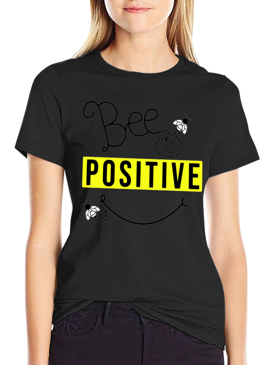 Bee Positive Graphic T-Shirt - Black
