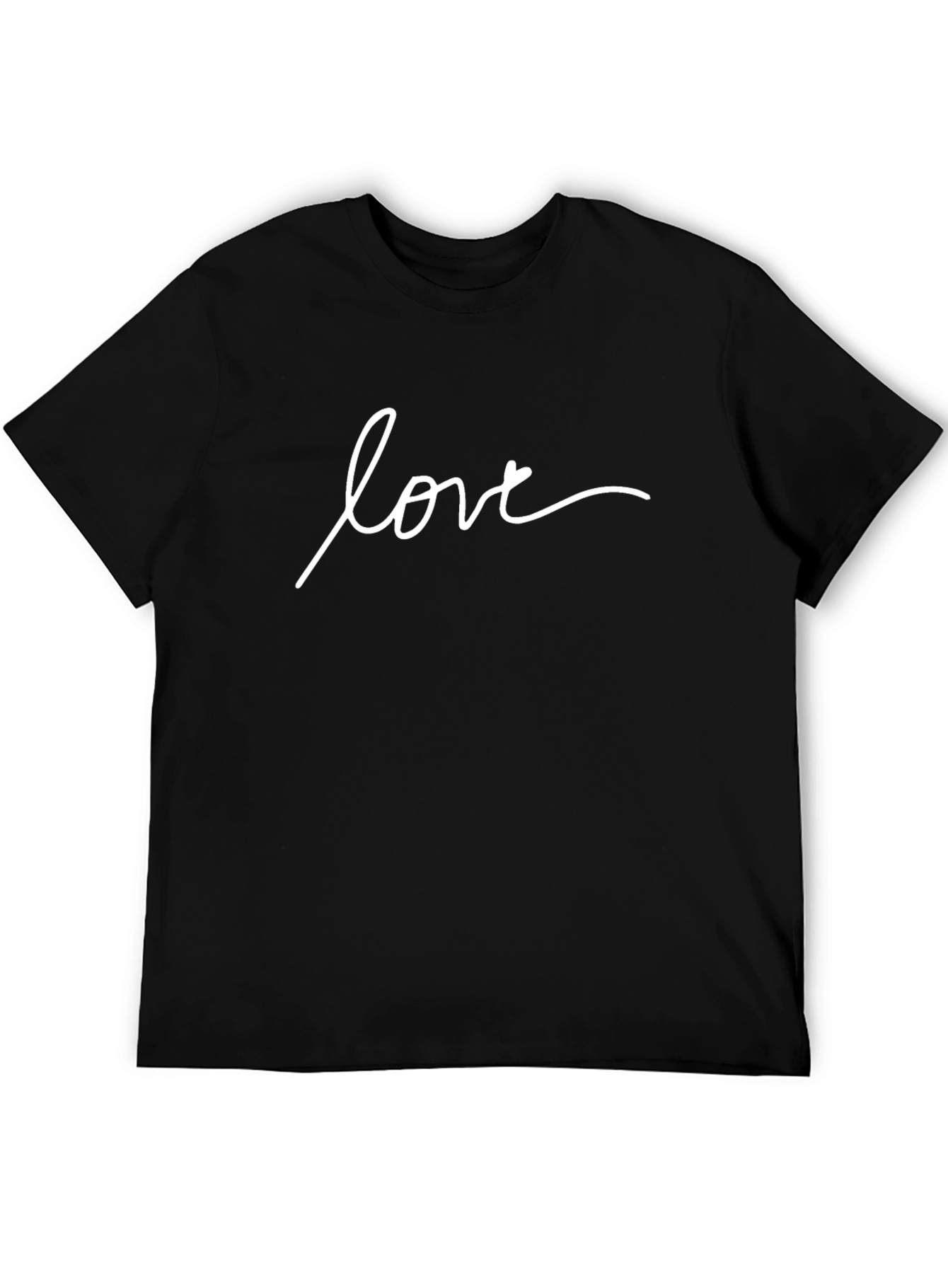 Love Script Black T-Shirt - Stylish Casual Tee