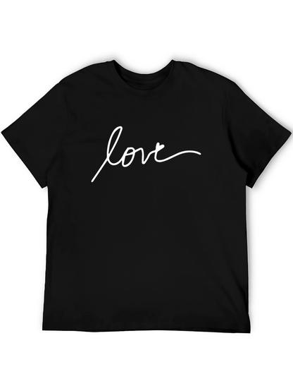 Love Script Black T-Shirt - Stylish Casual Tee
