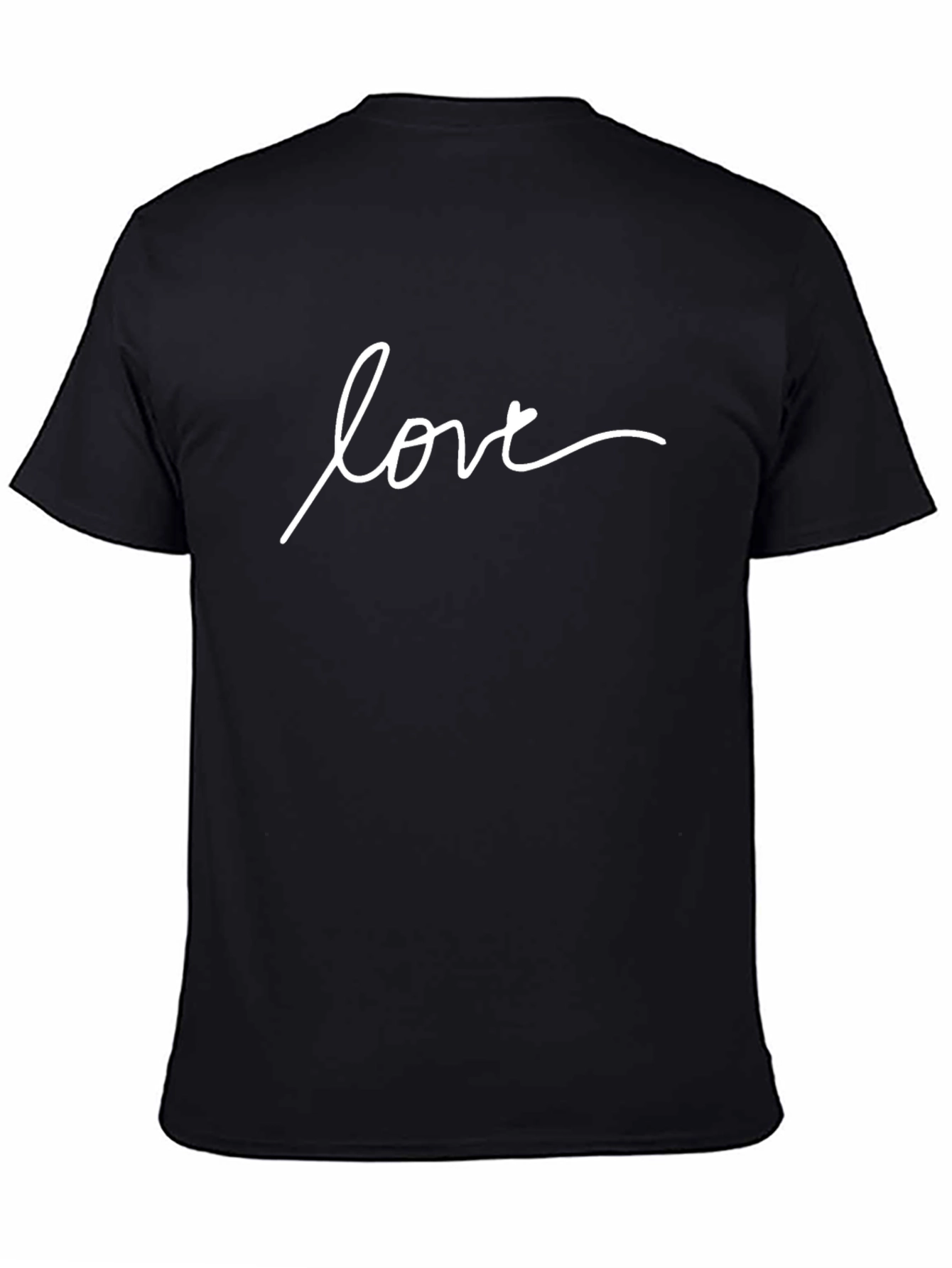 Love Script Black T-Shirt - Stylish Casual Tee