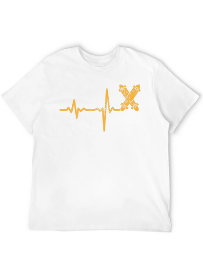 Skateboard Heartbeat T-Shirt - Black
