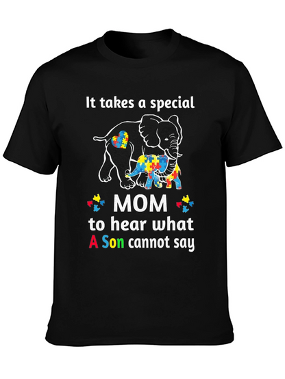 Autism Awareness Mom Elephant T-Shirt