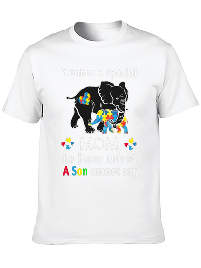 Autism Awareness Mom Elephant T-Shirt