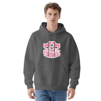 Tims Tornado Retro Pink Logo Grey Hoodie