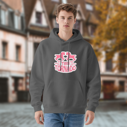 Tims Tornado Retro Pink Logo Grey Hoodie