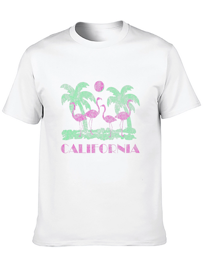 California Flamingo Palm Tree Graphic Tee