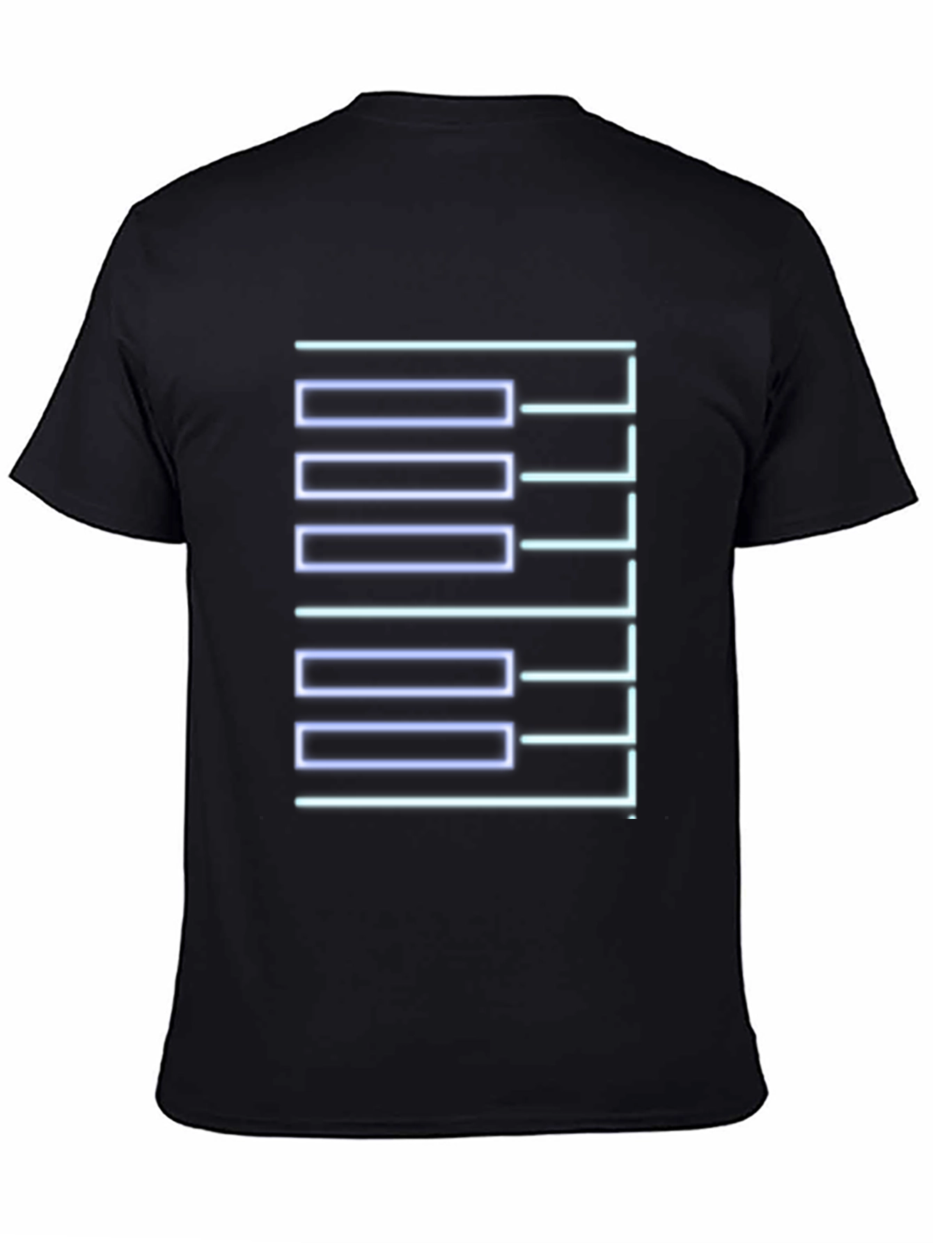 Geometric Neon Graphic Print Black T-Shirt