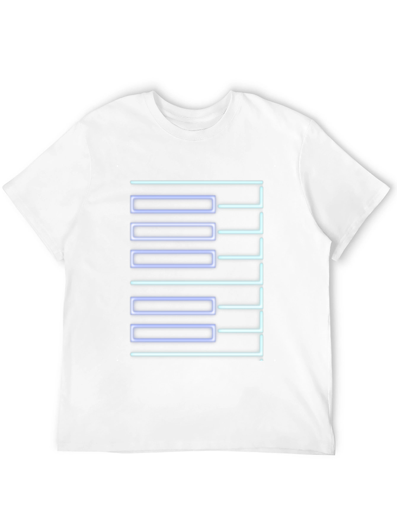 Geometric Neon Graphic Print Black T-Shirt