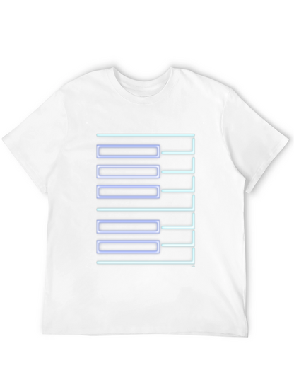 Geometric Neon Graphic Print Black T-Shirt