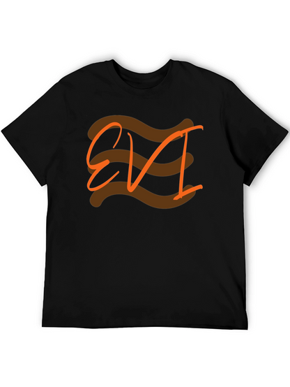 EVI Graphic Tee - Black Cotton Casual T-Shirt
