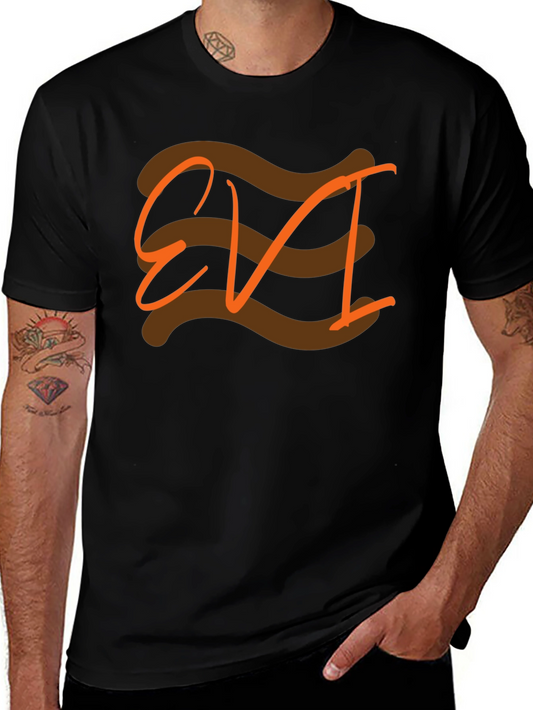 EVI Graphic Tee - Black Cotton Casual T-Shirt