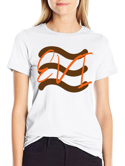 EVI Graphic Tee - Black Cotton Casual T-Shirt