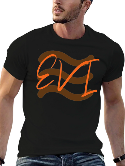 EVI Graphic Tee - Black Cotton Casual T-Shirt