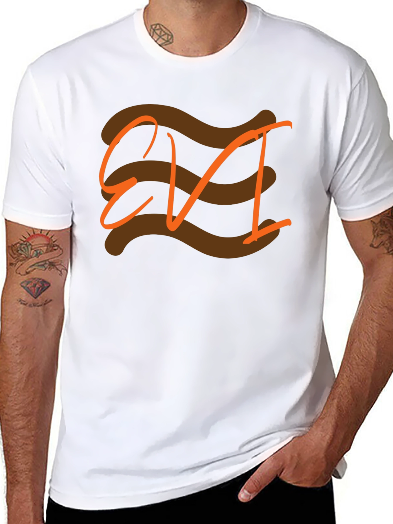EVI Graphic Tee - Black Cotton Casual T-Shirt