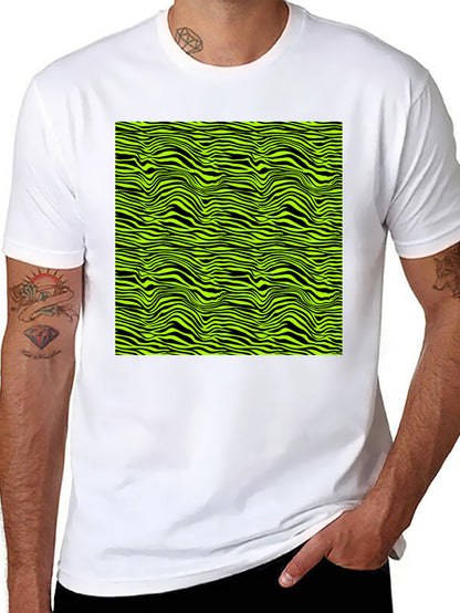 Abstract Zebra Stripe Graphic Print Mens T-Shirt