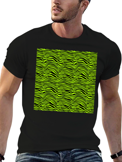Abstract Zebra Stripe Graphic Print Mens T-Shirt