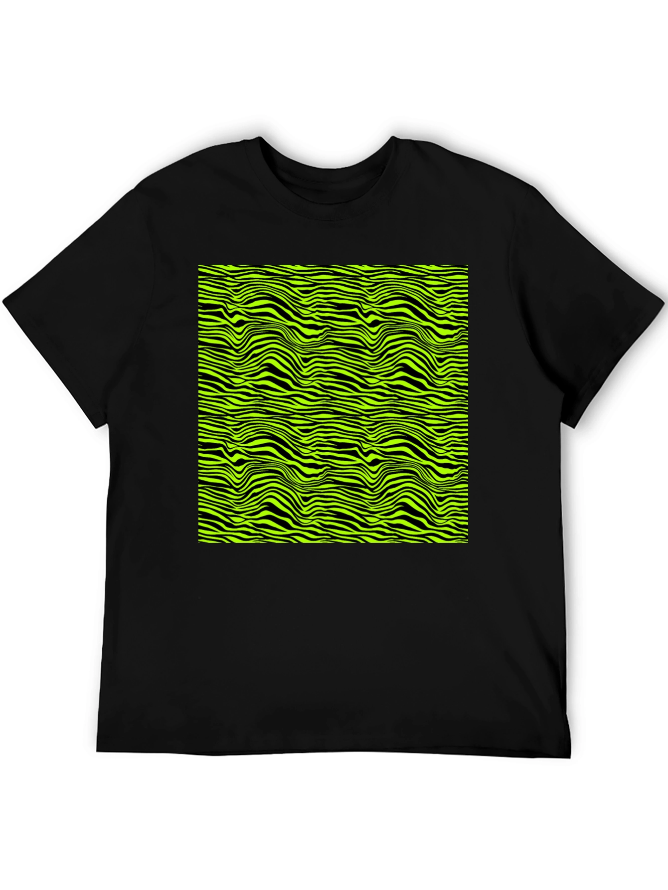 Abstract Zebra Stripe Graphic Print Mens T-Shirt