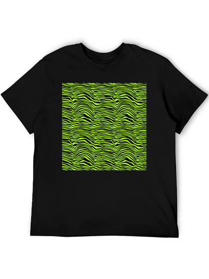 Abstract Zebra Stripe Graphic Print Mens T-Shirt