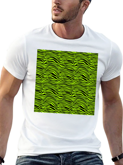Abstract Zebra Stripe Graphic Print Mens T-Shirt