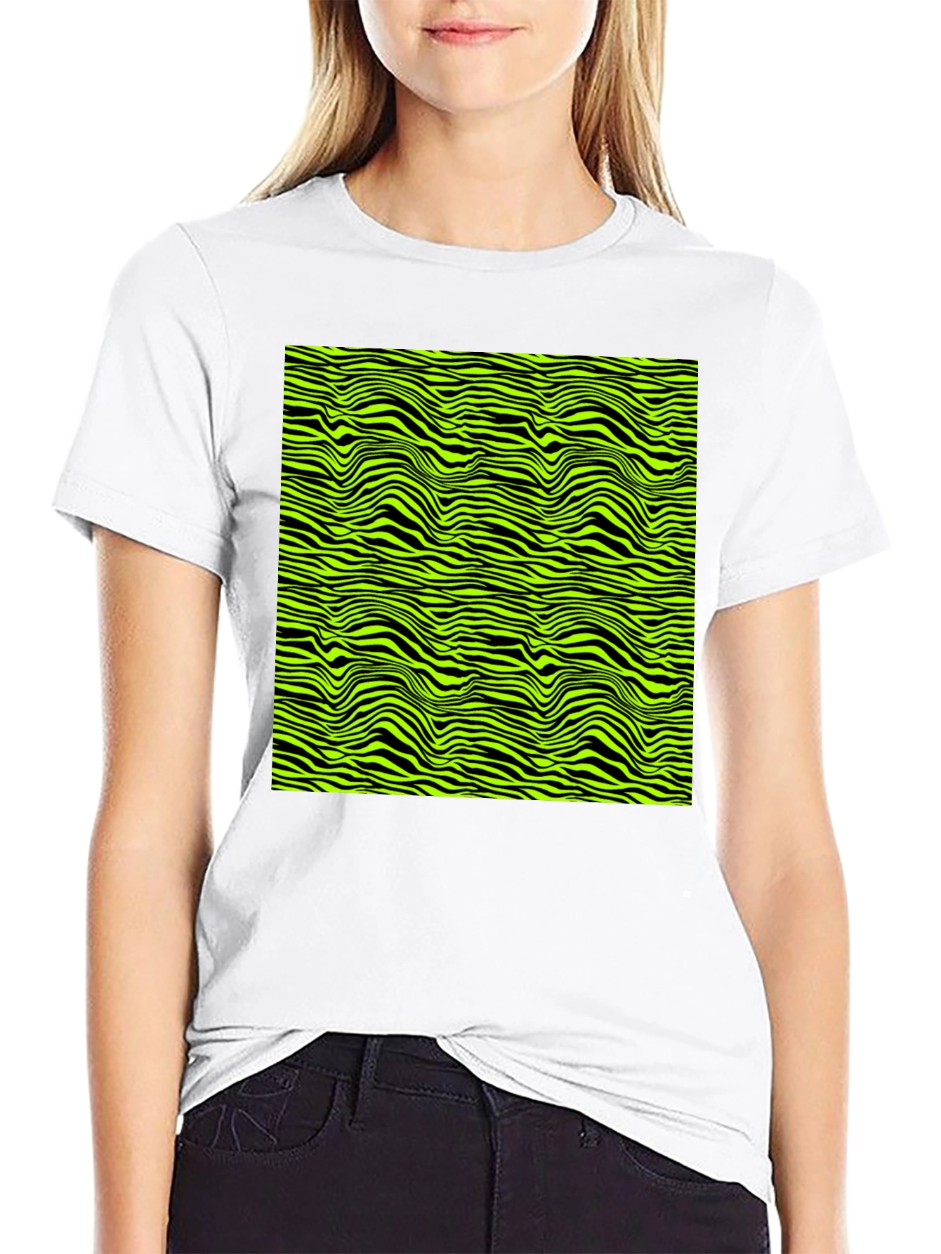 Abstract Zebra Stripe Graphic Print Mens T-Shirt