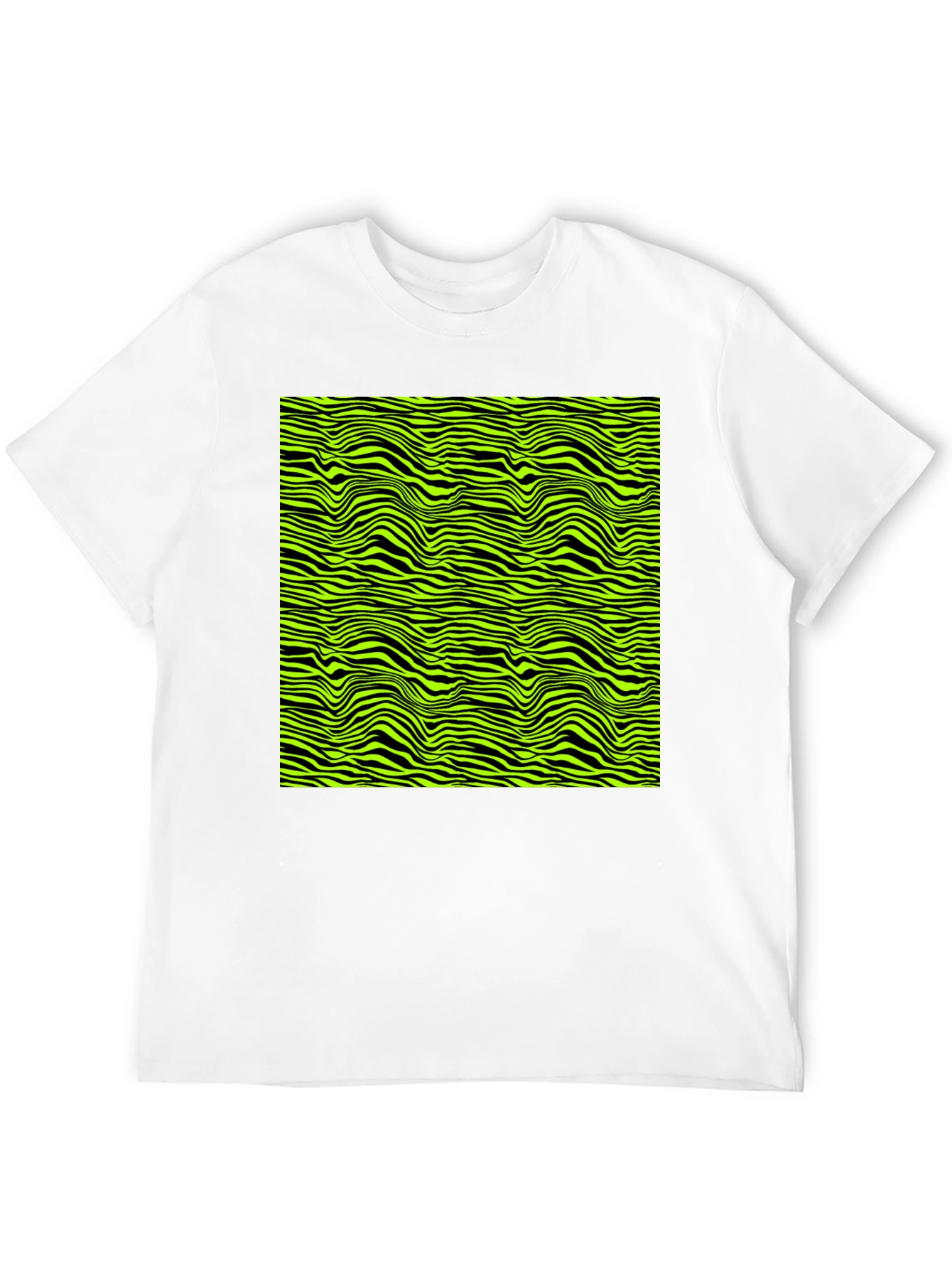 Abstract Zebra Stripe Graphic Print Mens T-Shirt