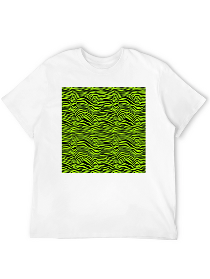 Abstract Zebra Stripe Graphic Print Mens T-Shirt