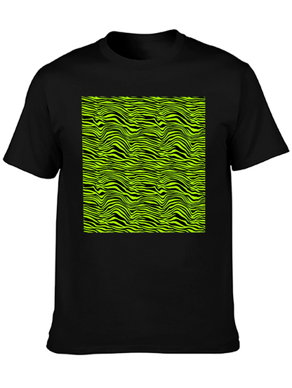 Abstract Zebra Stripe Graphic Print Mens T-Shirt