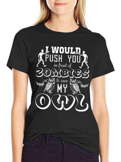 Zombie Owl Humor T-Shirt
