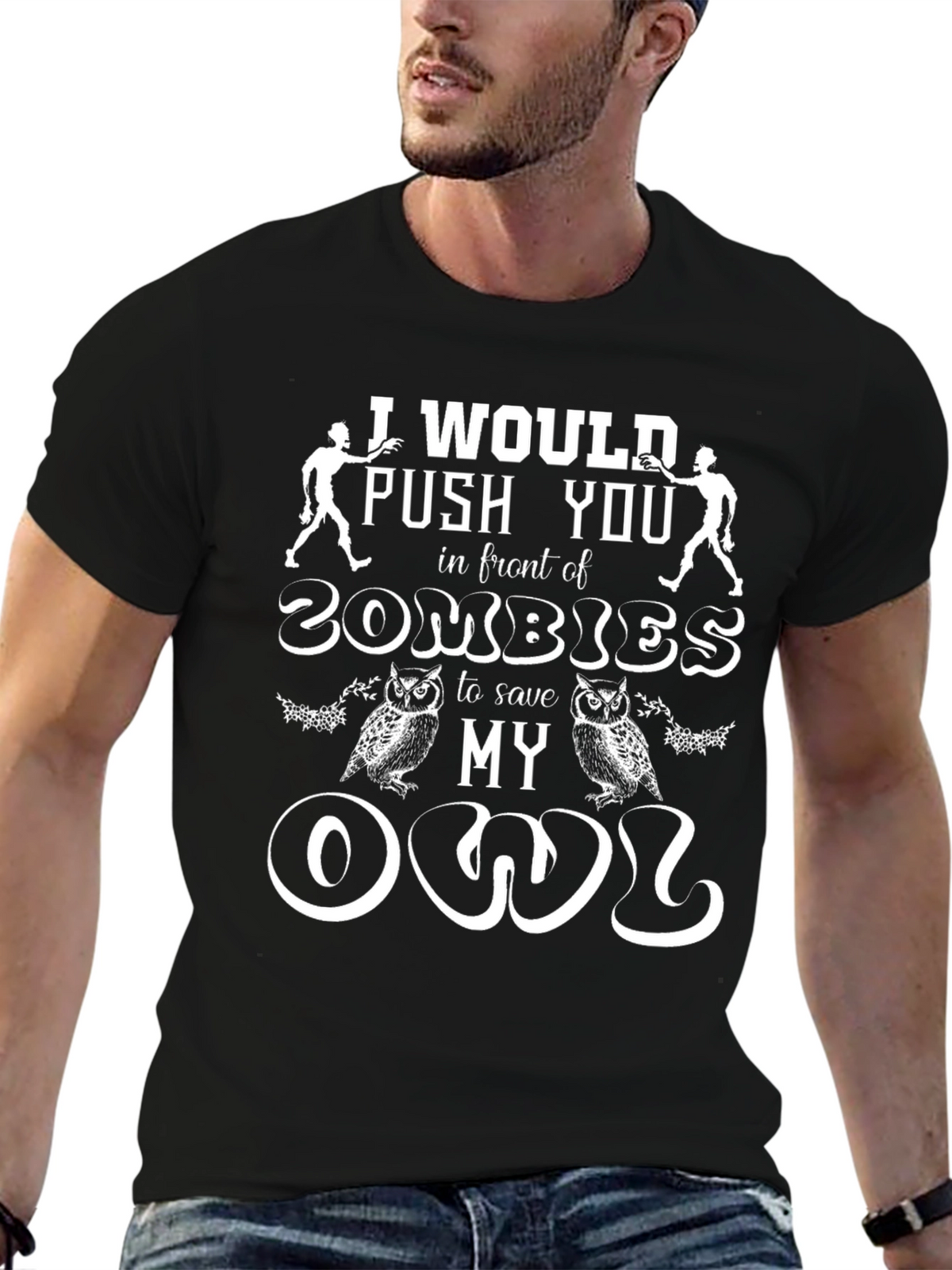 Zombie Owl Humor T-Shirt