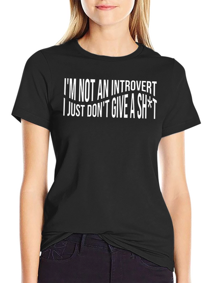 Introvert? Sarcastic Graphic Tee - Black