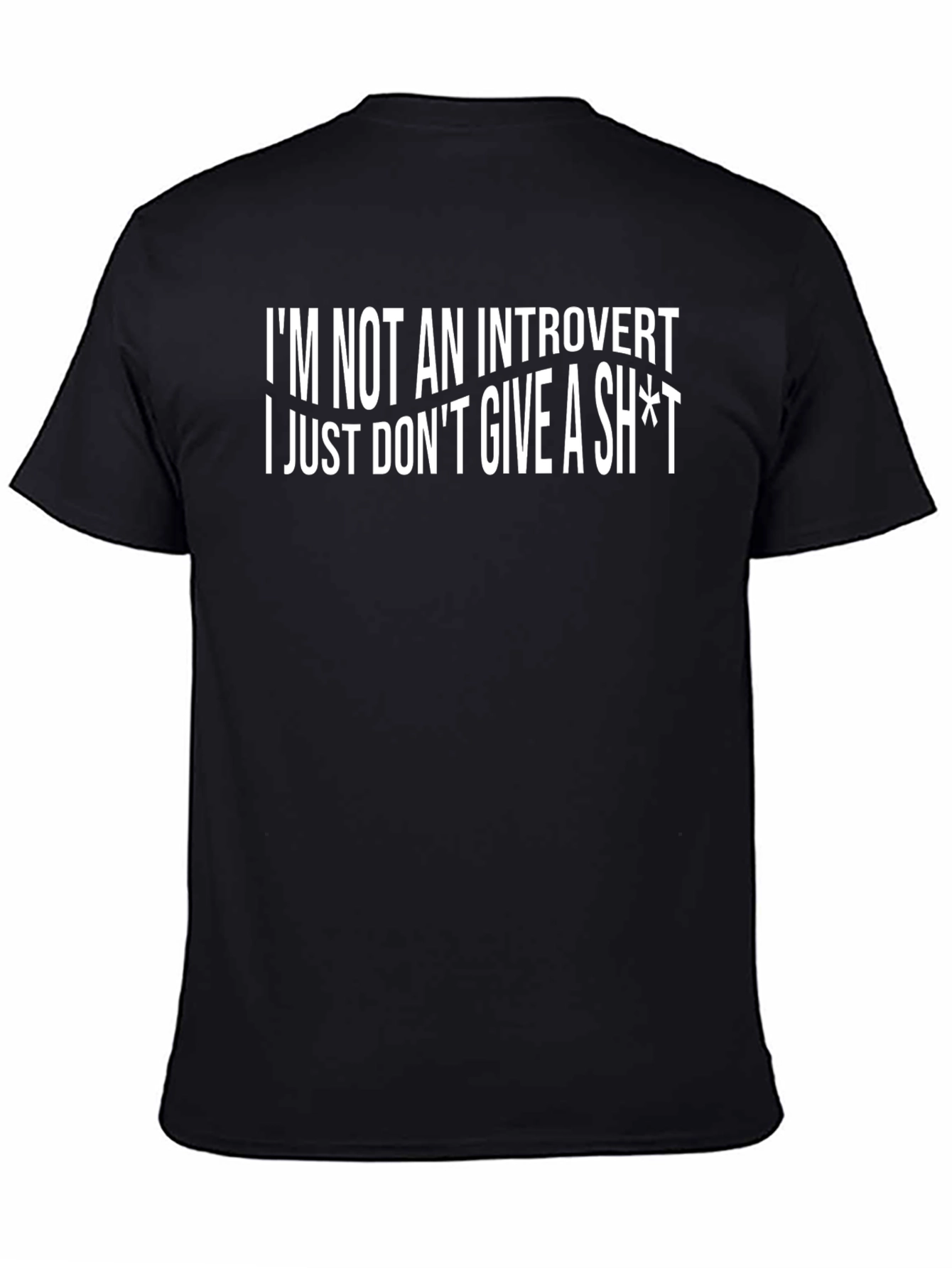 Introvert? Sarcastic Graphic Tee - Black