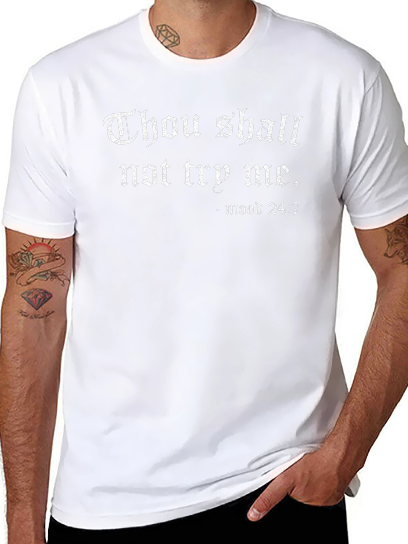Thou Shalt Not Try Me Graphic T-Shirt - Black