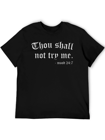 Thou Shalt Not Try Me Graphic T-Shirt - Black