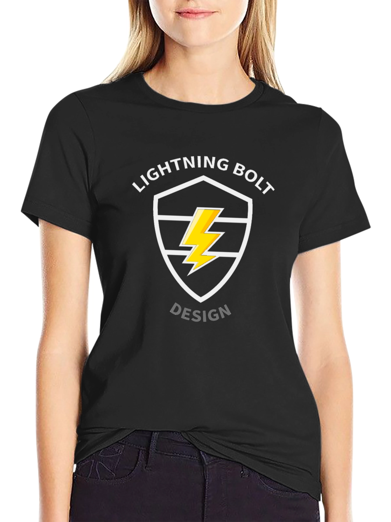 Lightning Bolt Design Tee - Striking Graphic T-Shirt