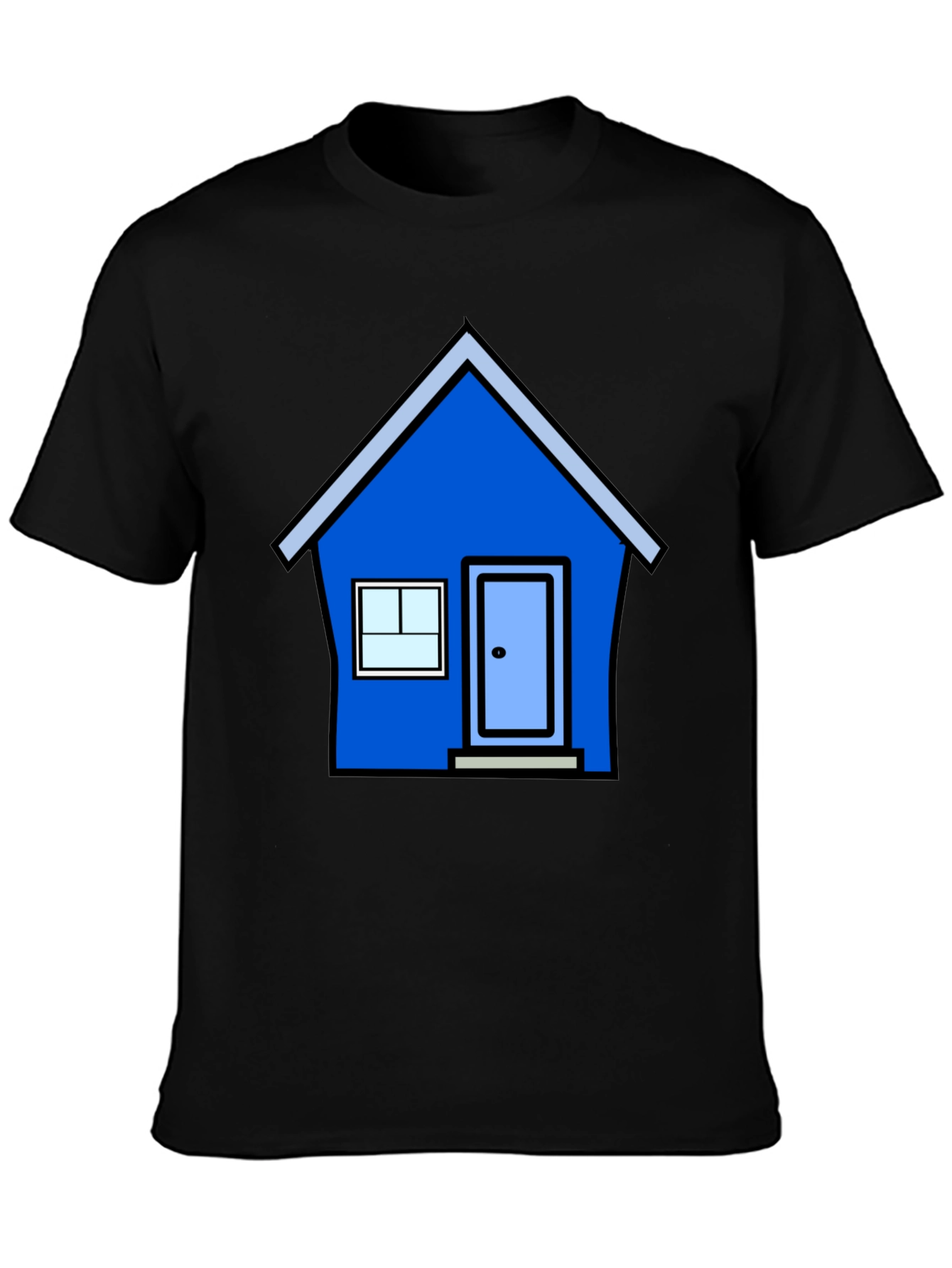Cartoon House Graphic Tee - Black