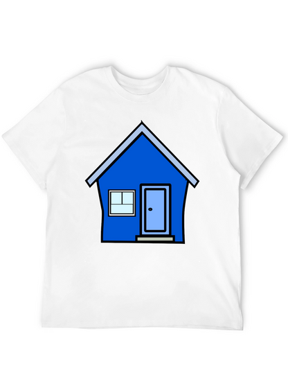 Cartoon House Graphic Tee - Black