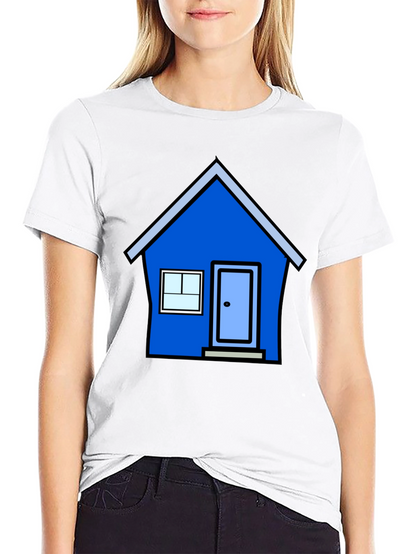 Cartoon House Graphic Tee - Black