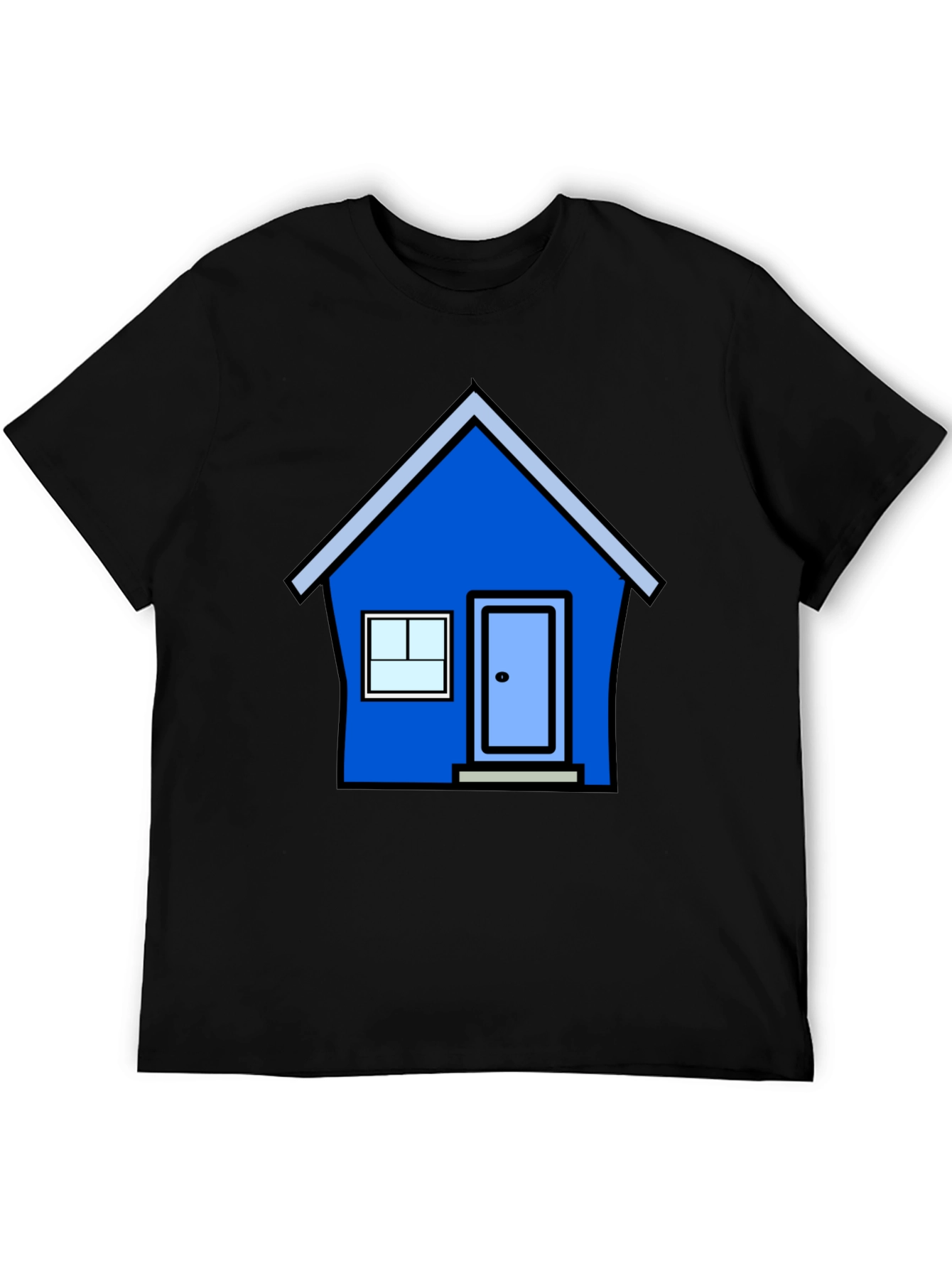 Cartoon House Graphic Tee - Black