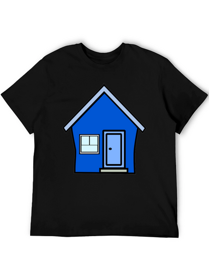 Cartoon House Graphic Tee - Black