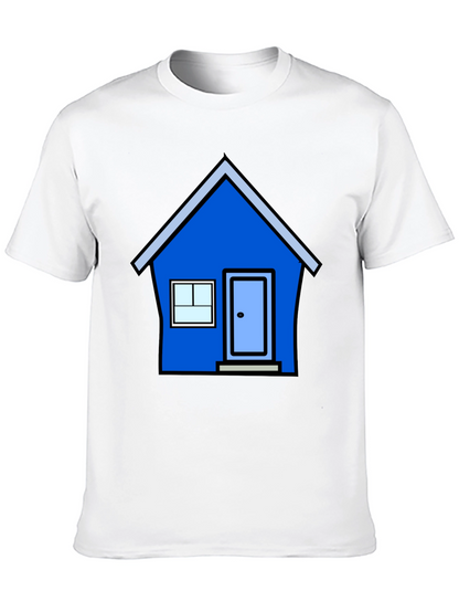 Cartoon House Graphic Tee - Black