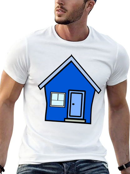 Cartoon House Graphic Tee - Black