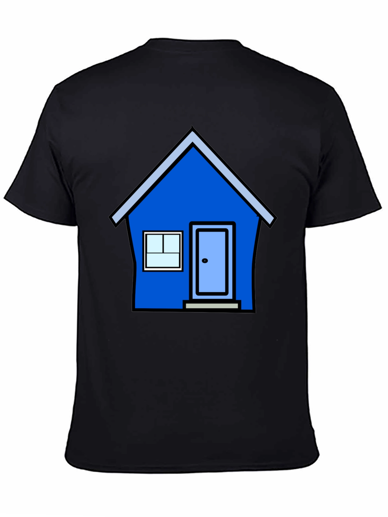 Cartoon House Graphic Tee - Black