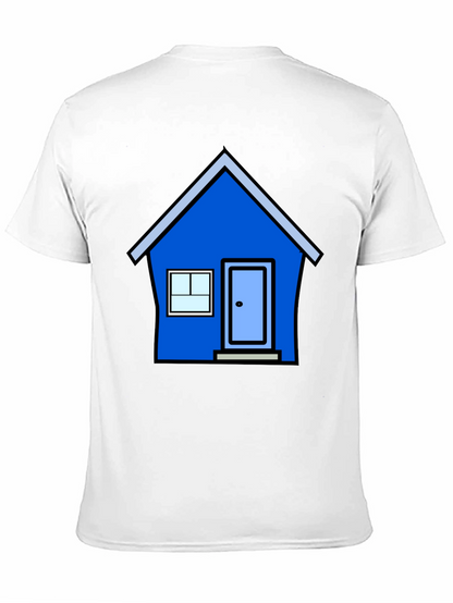 Cartoon House Graphic Tee - Black