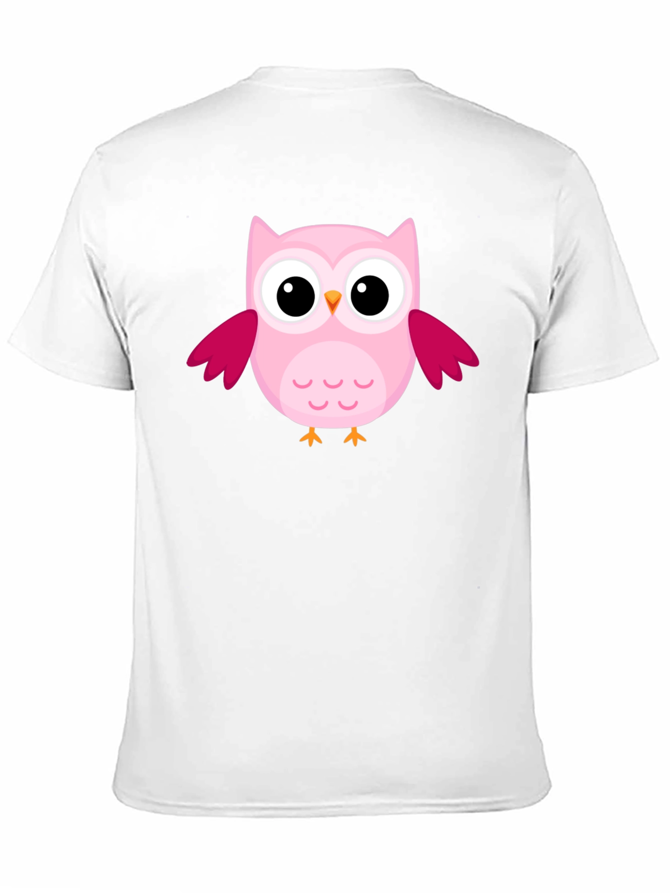 Cute Pink Owl Graphic Black T-Shirt